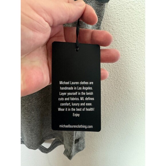 Michael Lauren XS Revolve Alonzo Laser Cut Out Back Muscle Tank Top Gray NWT - Picture 8 of 9